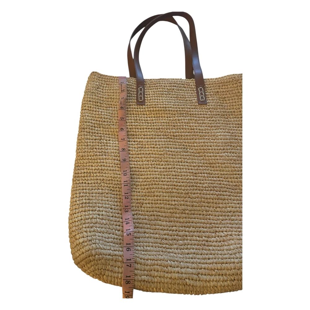 Large Tommy Bahama Woven Straw Rattan Bucket Beach Pool Tote Bag Resort Summer - Picture 7 of 10